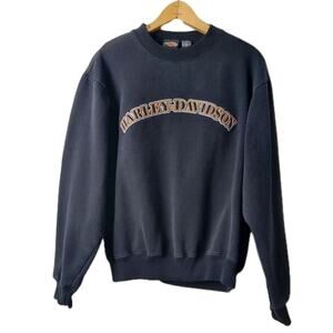 Harley-Davidson Women’s Size M Pullover Black Sweatshirt Raised Logo Curly's NC